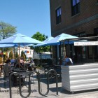 The patio at Cafe Bartlett Square