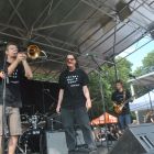 Rick Berlin, center, and the Nickel & Dime Band at the Jamaica Plain Music Festival, Saturday, Sept. 6, 2014.