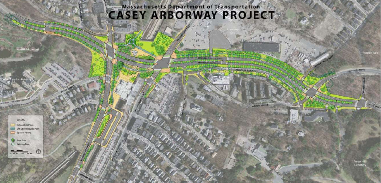 Final conditions as planned for Casey Arborway project.