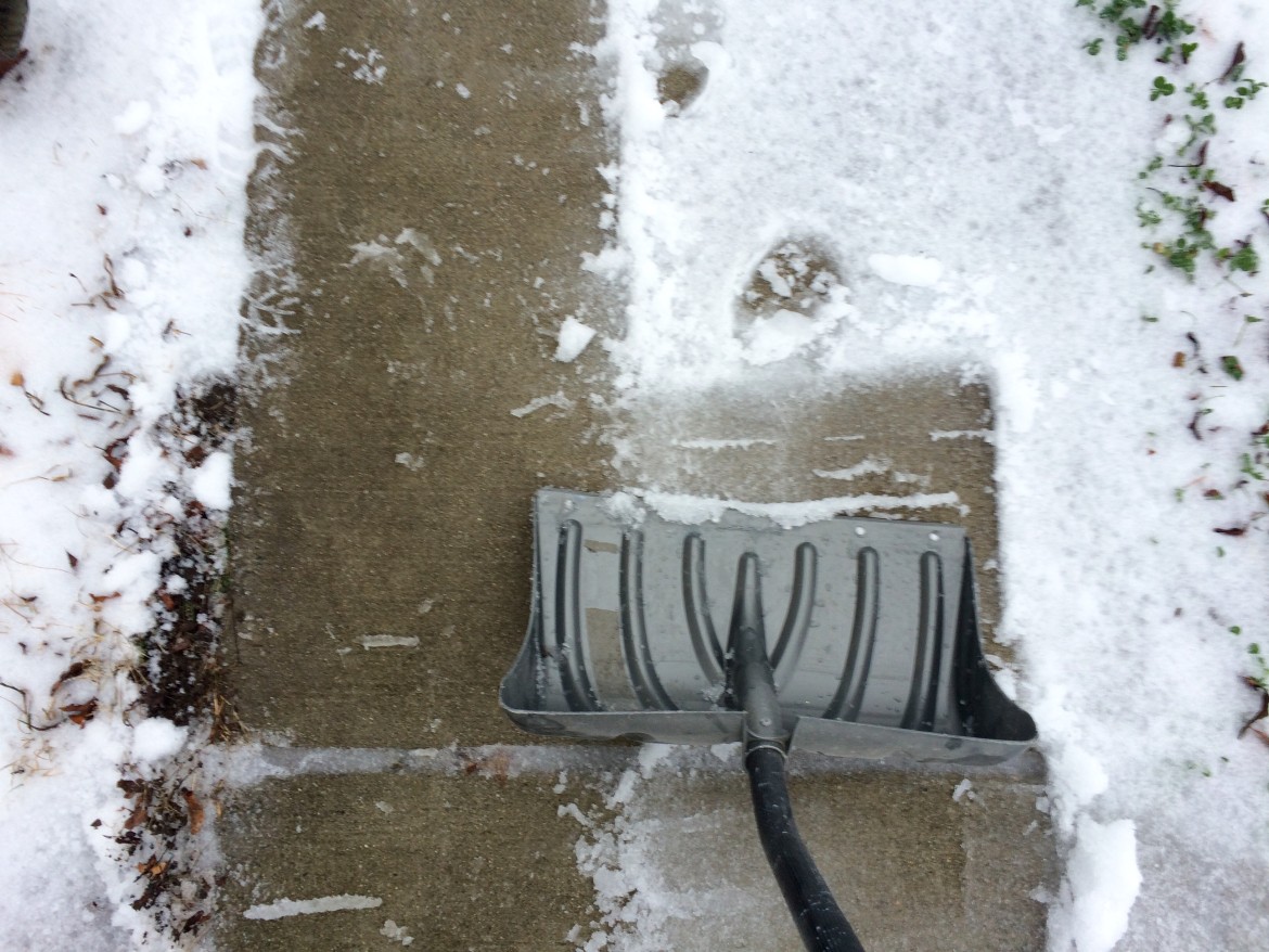 Sidewalk shoveling, Tuesday, Dec. 29, 2015.